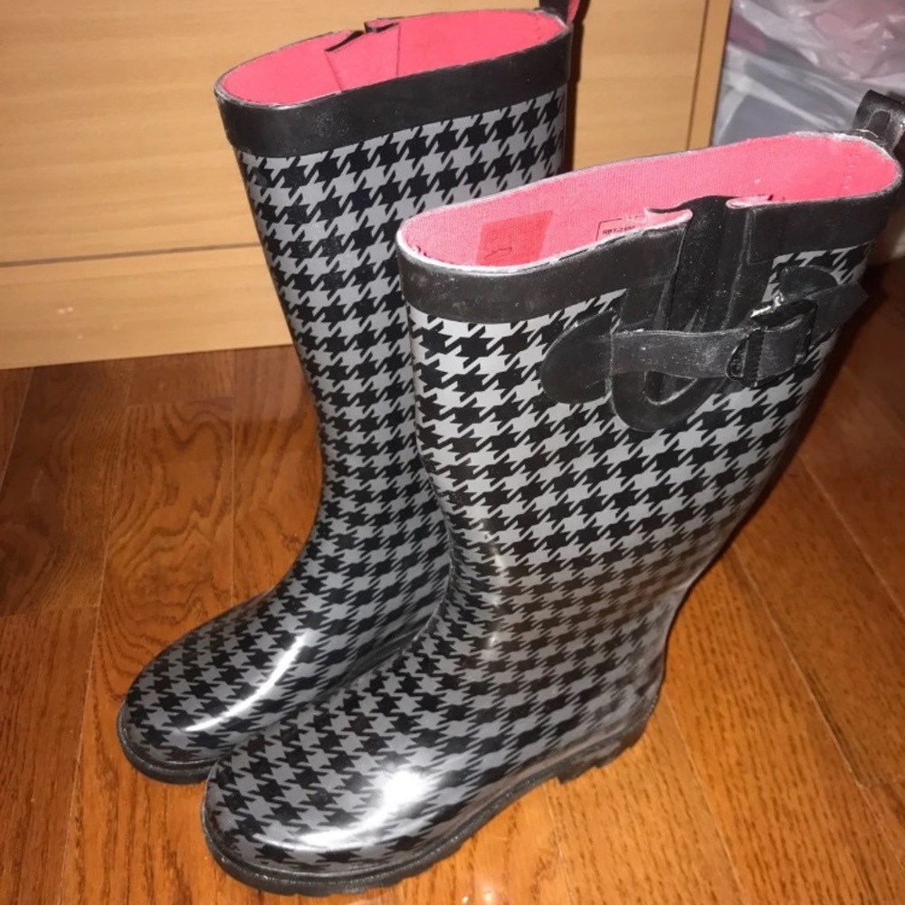 Houndstooth rain boots rubber capelli New York